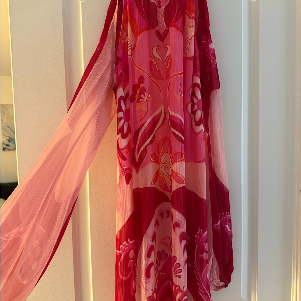 HEMANT & NANDITA Pink and Red Backless Dress